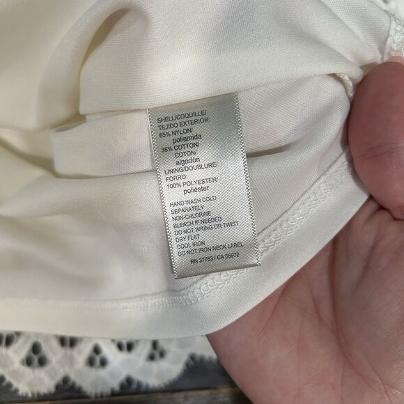 Rafaella Womens Top Medium Ivory Fairy Crochet Lined Boho Cottagecore Minimalist - Picture 9 of 10